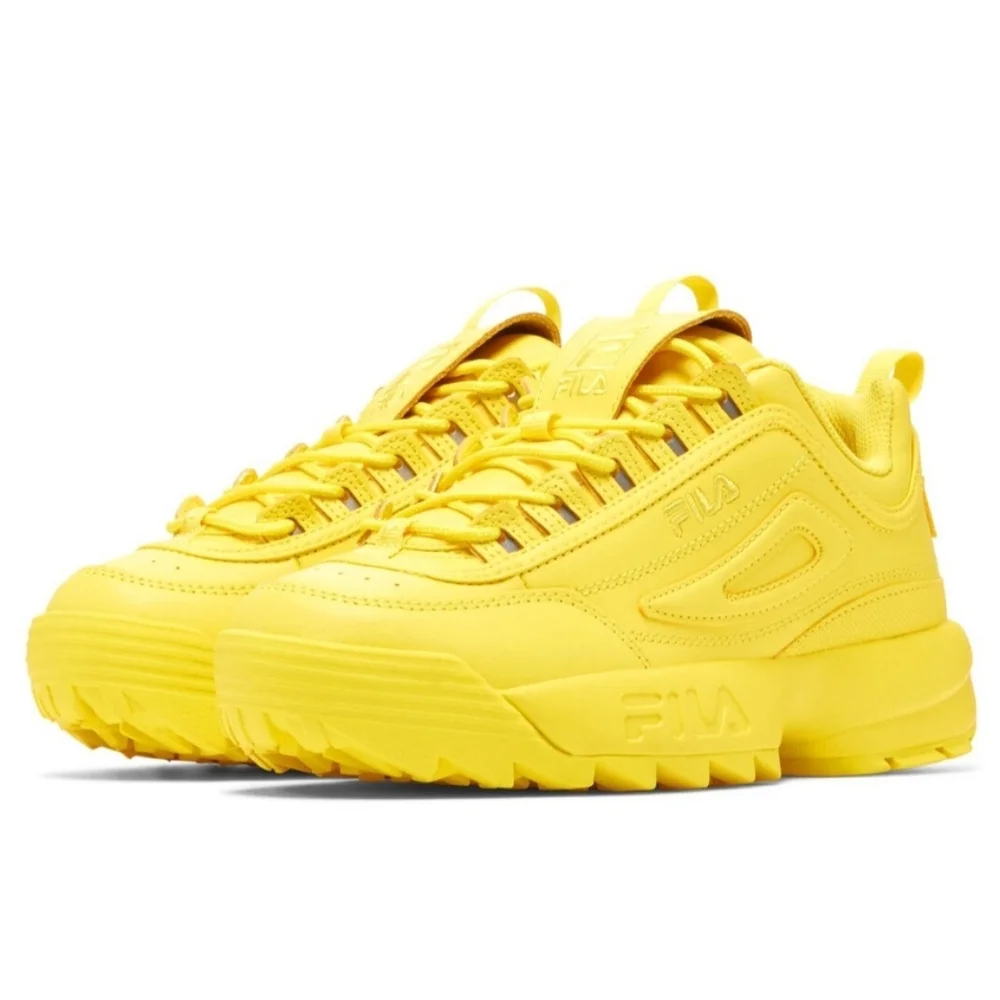 Fila Disruptor II Premium Yellow Sneakers - Picture 1 of 9